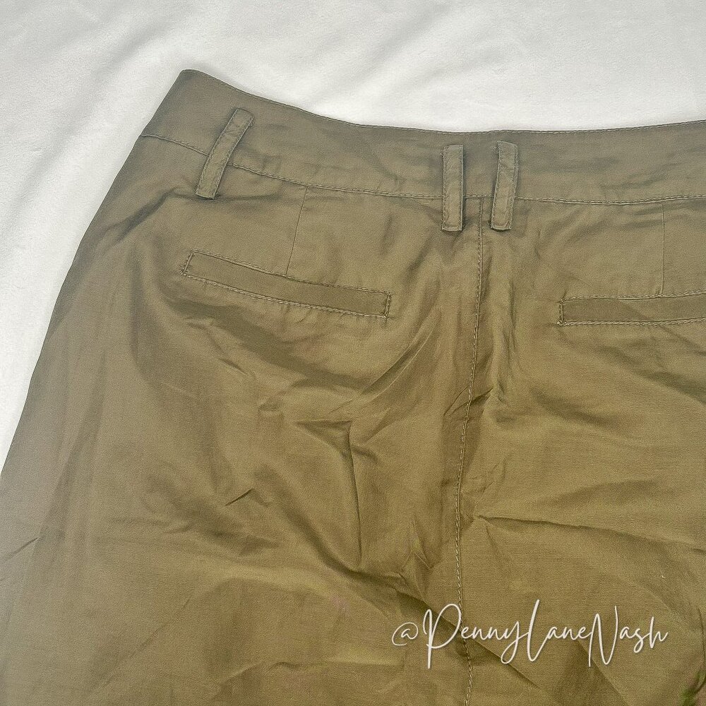 NWT Banana Republic Olive Silk Blend Pleated Mini Skirt Size 0P - Picture 9 of 10